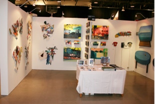 Stand view 1 Affordable Art Fair Stockholm 2013, paintings by Paul Critchley, Michael Downs & Sasja Hagens